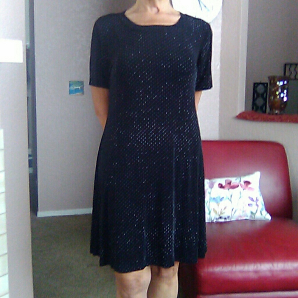 Black and White Polka Dot Dress/Beach Coverup
